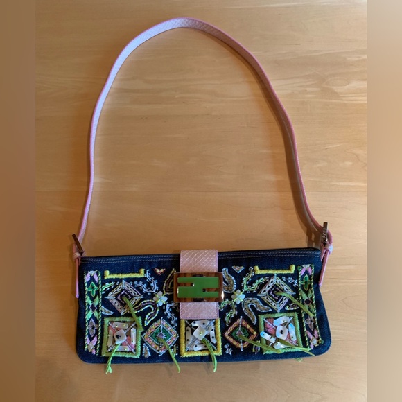 Fendi Denim Beaded Crossbody - Picture 11 of 12